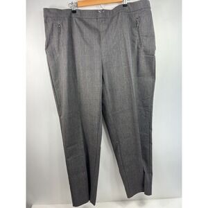 Fit Sight Dress Slacks‎ Women's Size 24W Houndstooth Plaid Stretch Tapered Leg